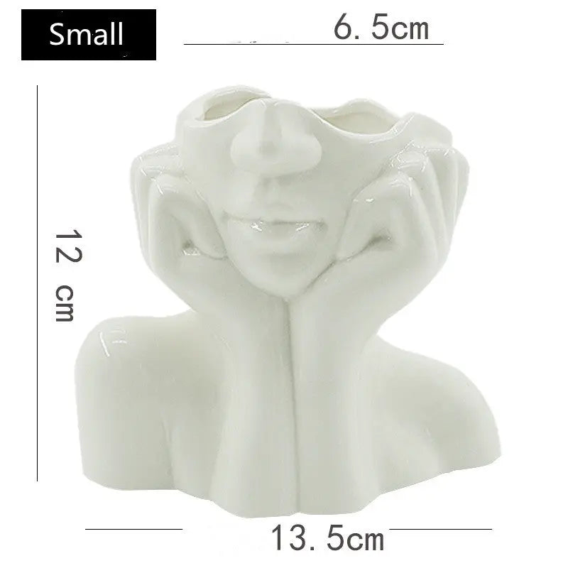 Nordic Ceramic Human Body Art Vase – Modern Sculpture Decor Uturnio