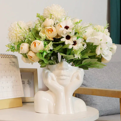 Nordic Ceramic Human Body Art Vase – Modern Sculpture Decor Uturnio