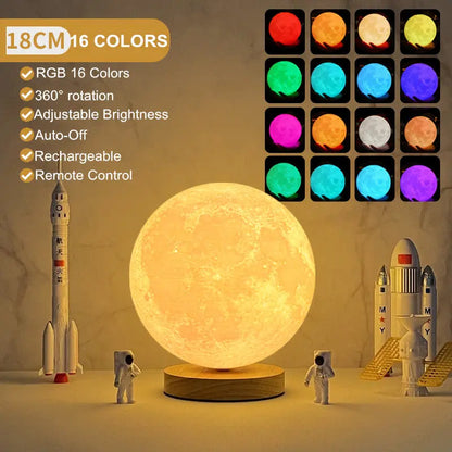 3D Magnetic Floating Moon Lamp – Touch Control LED Night Light Uturnio
