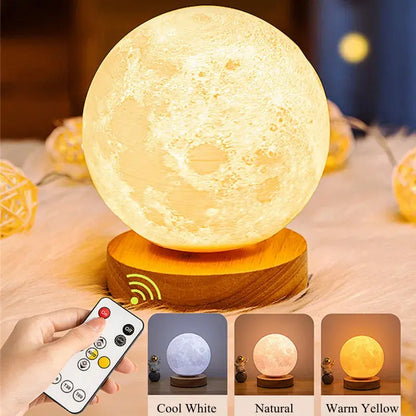 3D Magnetic Floating Moon Lamp – Touch Control LED Night Light Uturnio