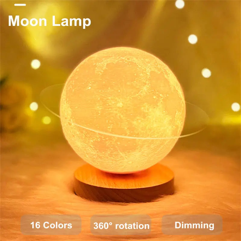 3D Magnetic Floating Moon Lamp – Touch Control LED Night Light Uturnio